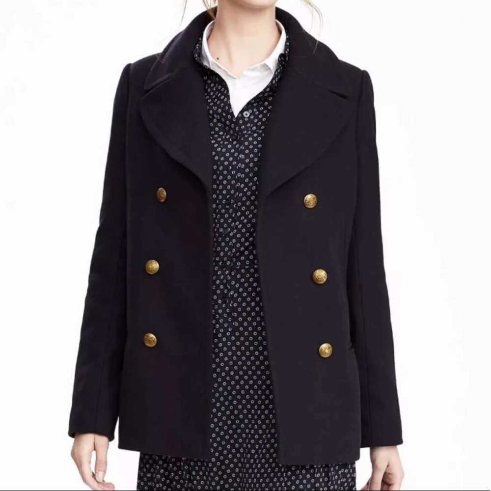 NWOT Banana Republic Navy Wool Peacoat XS